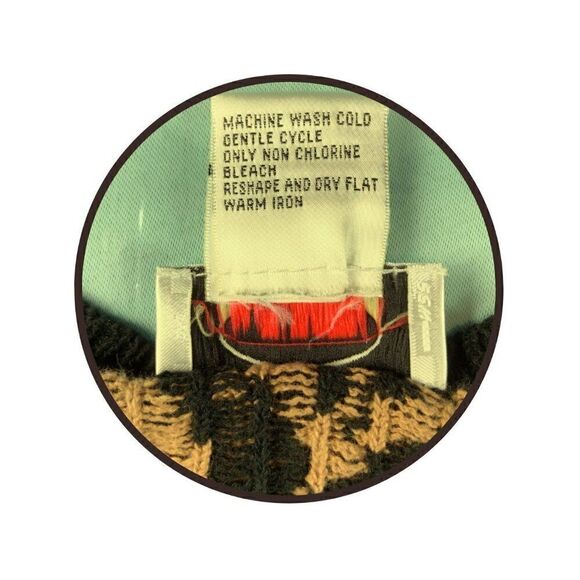 Talbots Cardigan Sweater‎ Women Black/Light Brown Leaf Fern Print Full Zip - Picture 7 of 7